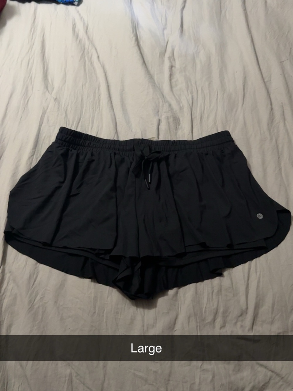 Women’s Black Layered Athletic Shorts - Large